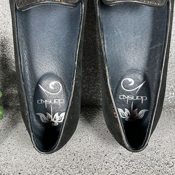 Dansko Olivia Bronze Python Leather Loafers Shoes Size 6.5 7 - Picture 7 of 9
